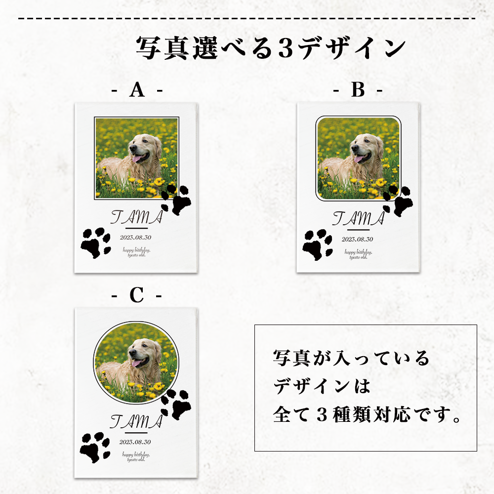 ペット　肉球デザイン　アクリルプレート　アクリルパネル　犬　猫　 #A50-1